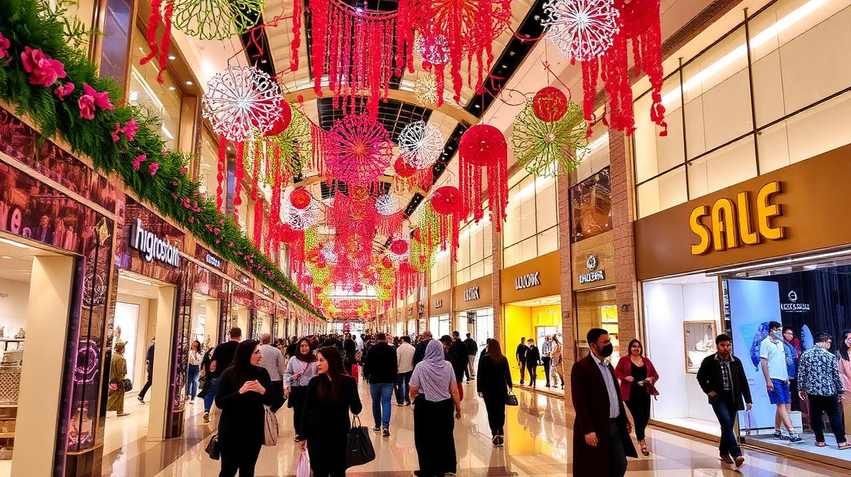 Busy shopping mall during Dubai Shopping Festival
