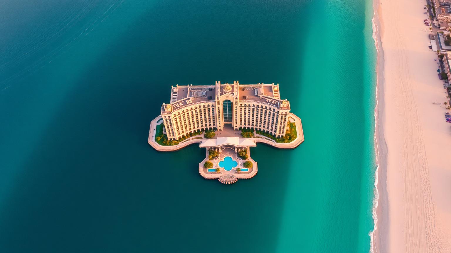 Palm Jumeirah aerial view vs JBR beach — beach hotel comparison Dubai